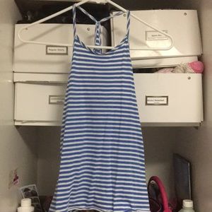 Cute blue & white striped shift tank
